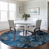 Addison Rugs Chantille ACN558 Machine Made Polyester Transitional Rug Blue Polyester 8' x 8'