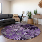 Addison Rugs Chantille ACN558 Machine Made Polyester Transitional Rug Purple Polyester 8' x 8'