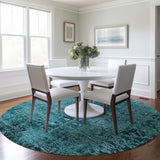 Addison Rugs Chantille ACN559 Machine Made Polyester Transitional Rug Teal Polyester 8' x 8'