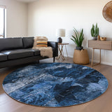 Addison Rugs Chantille ACN560 Machine Made Polyester Transitional Rug Navy Polyester 8' x 8'