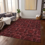 Addison Rugs Chantille ACN564 Machine Made Polyester Transitional Rug Burgundy Polyester 10' x 14'
