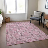 Addison Rugs Chantille ACN564 Machine Made Polyester Transitional Rug Pink Polyester 10' x 14'