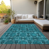 Addison Rugs Chantille ACN564 Machine Made Polyester Transitional Rug Teal Polyester 10' x 14'