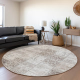 Addison Rugs Chantille ACN566 Machine Made Polyester Transitional Rug Taupe Polyester 8' x 8'