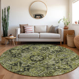 Addison Rugs Chantille ACN570 Machine Made Polyester Traditional Rug Olive Polyester 8' x 8'