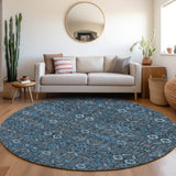 Addison Rugs Chantille ACN574 Machine Made Polyester Transitional Rug Blue Polyester 8' x 8'