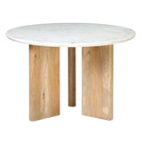Dovetail Bryn Dining Table Mango Wood and Banswara Marble - Natural and White