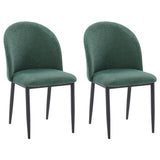 CorLiving Nyla Side Chair With Black Legs in Dark Green - Set of 2 Dark Green DDW-407-C