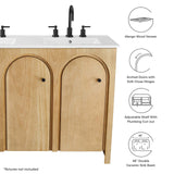 Modway Furniture Appia 48" Double Sink Bathroom Vanity EEI-6792-OAK-WHI