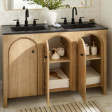 Modway Furniture Appia 48" Double Sink Bathroom Vanity EEI-6793-OAK-BLK