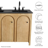 Modway Furniture Appia 48" Double Sink Bathroom Vanity EEI-6793-OAK-BLK