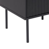 CorLiving Lysander Black Fluted Side Table LFT-510-E