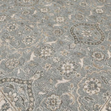 AMER Rugs Nuit Arabe  NUI-129 Hand-Knotted Handmade Raw Handspun Wool Transitional Bordered Rug Ice Blue 10' x 14'