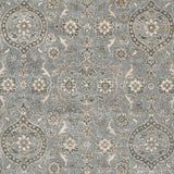 AMER Rugs Nuit Arabe  NUI-129 Hand-Knotted Handmade Raw Handspun Wool Transitional Bordered Rug Ice Blue 10' x 14'