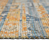 AMER Rugs Prairie Andover PRE-2 Hand-Loomed Handmade Polyester Transitional Oriental Rug Denim/Orange 5' x 7'6"