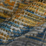 AMER Rugs Prairie Andover PRE-2 Hand-Loomed Handmade Polyester Transitional Oriental Rug Denim/Orange 5' x 7'6"