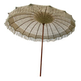 Dovetail Macrame Umbrella Teak Wood and Cotton Rope - Natural