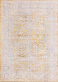 Unique Loom Timeless Thaddeus Machine Made Overdyed Rug Yellow, Ivory/Light Blue/Olive/Violet 7' 7" x 10' 6"