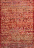 Unique Loom Austin Muse Machine Made Abstract Rug Red, Ivory/Light Green/Olive/Puce/Red/Yellow/Pink/Burgundy 7' 1" x 10' 0"