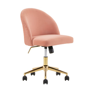 Homelegance By Top-Line Leopold Arc Back Velvet Ripple Pattern Office Chair Pink Velvet
