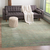 Unique Loom Austin Muse Machine Made Abstract Rug Green, Beige/Light Blue/Olive/Orange/Red/Yellow 8' 0" x 8' 0"