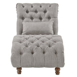 Homelegance By Top-Line Pietro Tufted Oversized Chaise Lounge Grey Linen