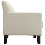 Homelegance By Top-Line Huntley Modern Accent Chair with Ottoman White Linen