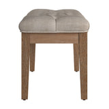 Homelegance By Top-Line Timmey Premium Tufted Reclaimed 52-inch Upholstered Bench Natural Rubberwood