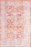Unique Loom Timeless Thaddeus Machine Made Overdyed Rug Rust Red, Ivory/Violet/Orange 5' 1" x 8' 0"