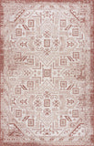 Unique Loom Outdoor Aztec Coba Machine Made Border Rug Rust Red, Ivory 5' 3" x 7' 10"