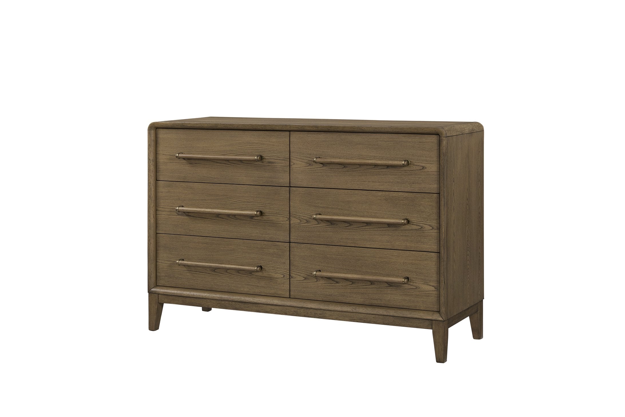 Small Dresser Peppercorn Elm Veneer Six-Drawer Chest With Felt Top D Small Dresser Peppercorn Elm Veneer Six-Drawer Chest With Felt Top D