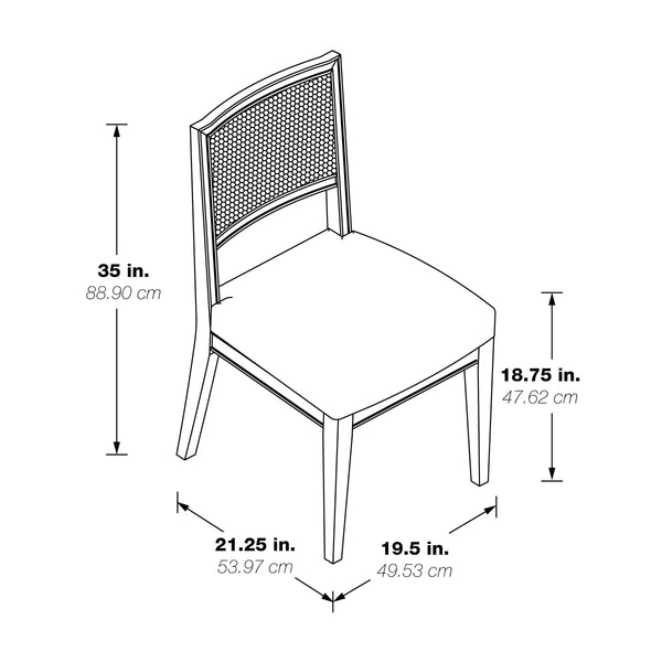 Alaina Cane Back Dining Chair Set of 2 English Elm