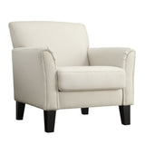 Homelegance By Top-Line Huntley Modern Accent Chair with Ottoman White Linen