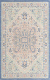 Unique Loom Whitney Milano Machine Made Medallion Rug Multi, Blue/Ivory/Light Green/Pink/Gold 5' 3" x 8' 0"