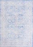 Unique Loom Timeless Thaddeus Machine Made Overdyed Rug Blue, Ivory/Gray 7' 7" x 10' 6"