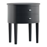 Homelegance By Top-Line Tallon 2-Drawer Oval Wood Accent Table Black Wood