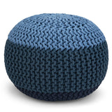 Etherealis Multi-functional Round Pouf with Hand Knitted Cotton