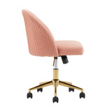 Homelegance By Top-Line Leopold Arc Back Velvet Ripple Pattern Office Chair Pink Velvet