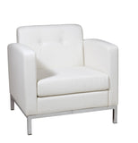 White Faux Leather Armchair