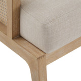 Homelegance By Top-Line Marceline Natural Finish Fabric Cane Accent Chair Natural Rubberwood