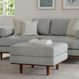 Hearth and Haven Upholstered Ottoman with Woven-Blend Fabric B136P159951 Mist Grey