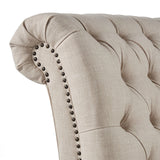 Homelegance By Top-Line Pietro Tufted Oversized Chaise Lounge Beige Linen