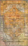 Unique Loom Timeless Peter Machine Made Abstract Rug Yellow, Black/Ivory/Brown 5' 1" x 8' 0"