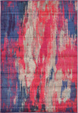 Unique Loom Jardin Lilly Machine Made Abstract Rug Red, Beige/Gray/Navy Blue/Red/Pink/Puce 6' 1" x 9' 0"