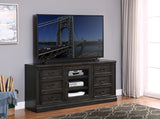 Parker House Washington Heights 66 In. TV Console Washed Charcoal Poplar Solids / Birch Veneers WAS#412