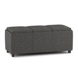 Seraphine Upholstered Tweed Fabric Ottoman with 3 Flip Over Trays and Large Storage