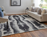 Feizy Rugs Coda Wool/Viscose Hand Woven Industrial Rug Black/White 12' x 15'