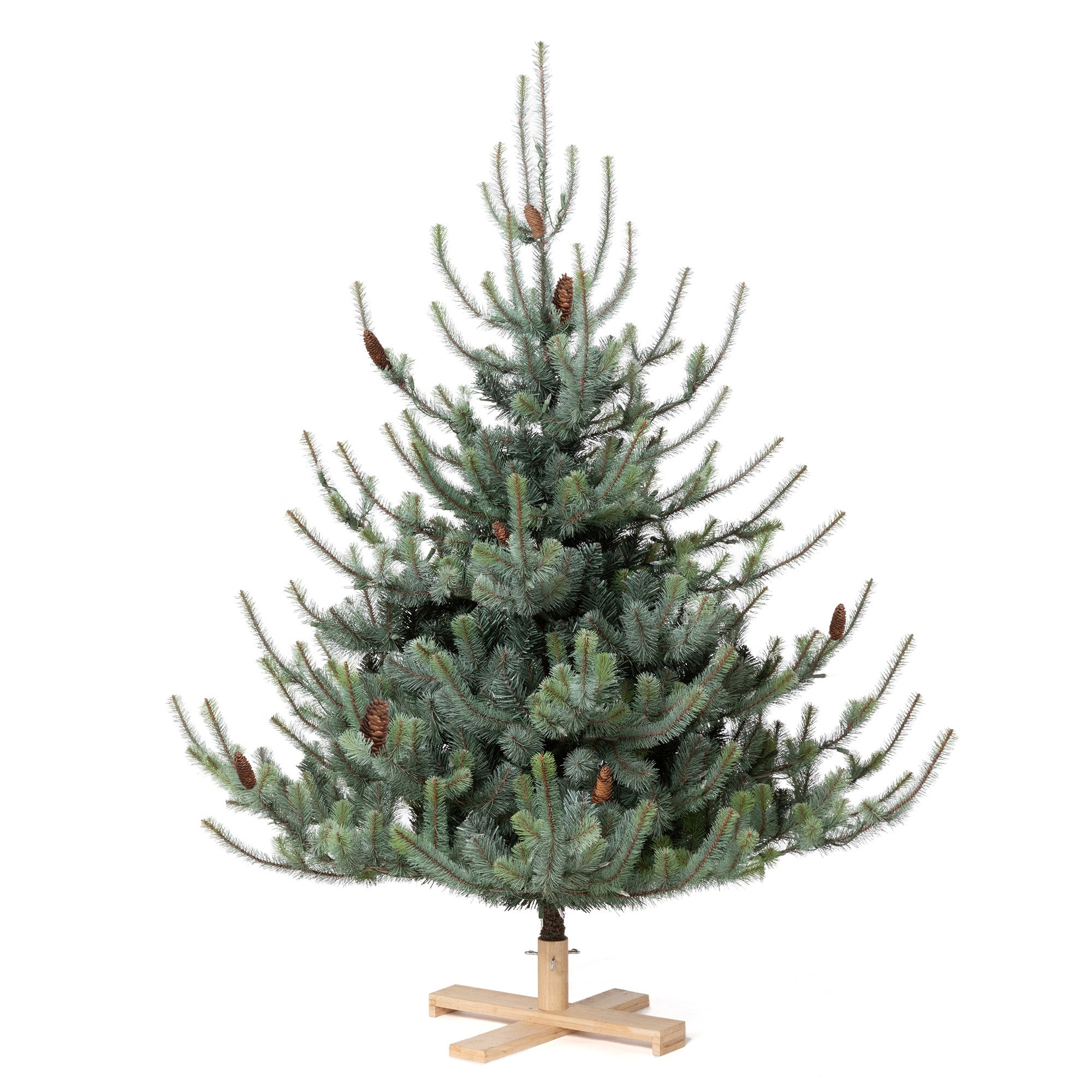 Park Hill Blue Spruce Christmas Tree - Lush Green and Brown Decor for