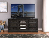 Parker House Washington Heights 66 In. TV Console Washed Charcoal Poplar Solids / Birch Veneers WAS#412