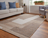 Feizy Rugs Pollock Wool/Nylon Hand Tufted Casual Rug Brown/Tan/Ivory 10' x 14'